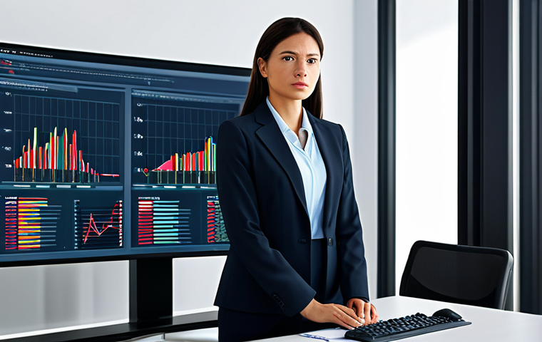 **Prompt:** "A professional female analyst in a modern office, analyzing customer behavior data on a large screen, fully clothed in a modest business suit, appropriate attire, safe for work, perfect anatomy, natural proportions, serious expression, professional digital art, high quality, family-friendly."