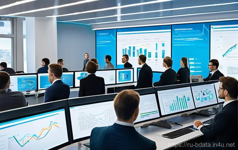 빅데이터 기술자와 IT 인프라 통합 사례 - **Prompt:** A dynamic, brightly lit image depicting a modern Russian tech office bustling with activ...