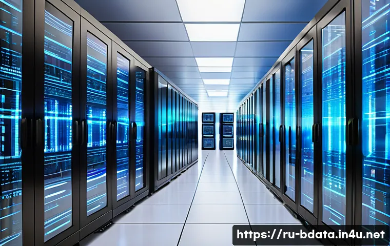 빅데이터 기술자의 소프트웨어 아키텍처 설계 - A highly detailed, futuristic data center interior showing a hybrid big data architecture setup: mul...