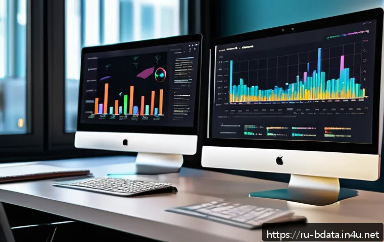 빅데이터 실무에서 사용되는 데이터 클러스터링 - A detailed digital illustration of a modern data analyst workspace focused on segmentation technique...