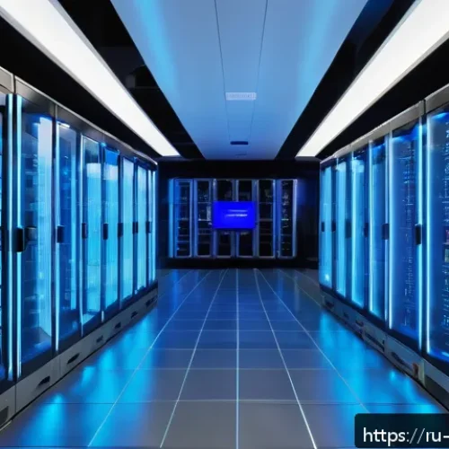 Home 31 빅데이터 실무에서 데이터 검색 최적화 - A high-tech data center interior with rows of servers and glowing LED indicators, showcasing a compl...