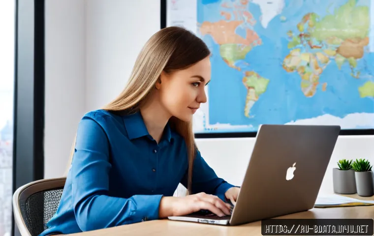 Home 17 빅데이터 기술자의 국제 자격증 가이드 - Photorealistic modern data analyst in a bright Moscow coworking office, reviewing a professional cer...
